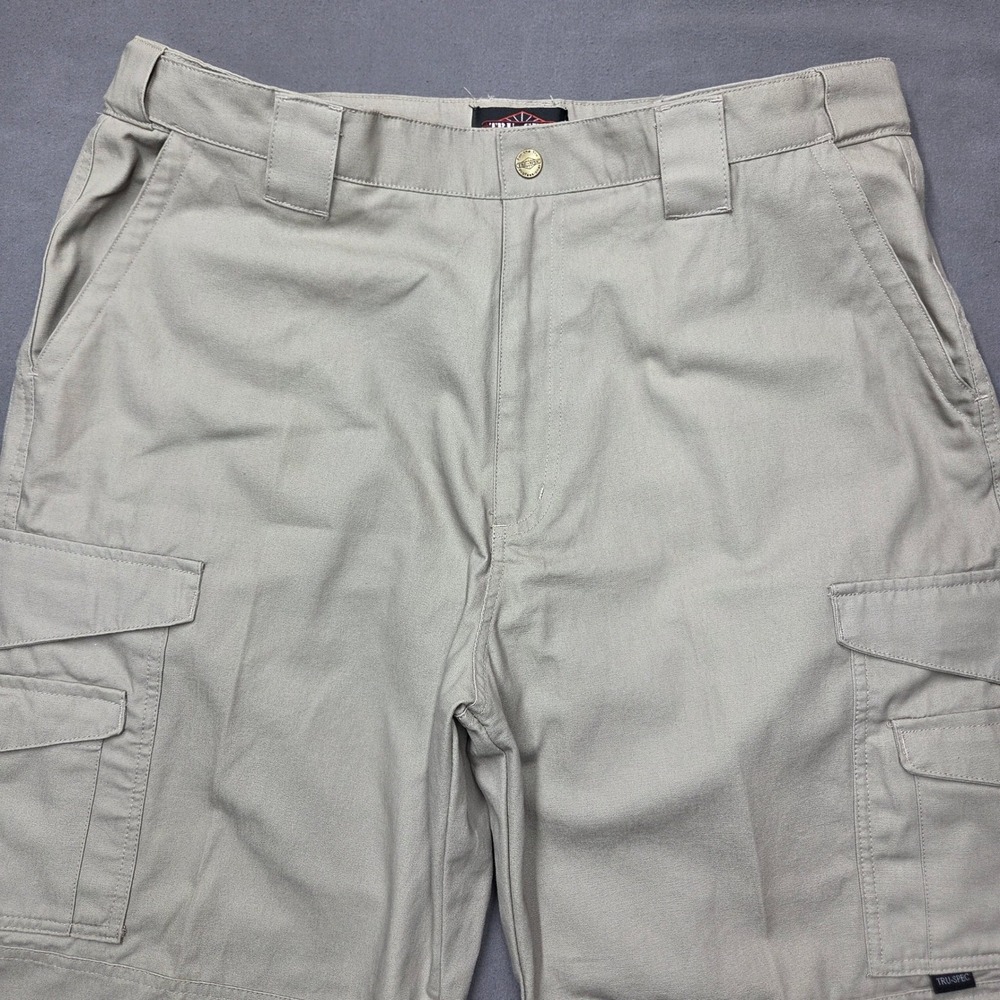 Tru-Spec Mens 38x30 Khaki Cotton Canvas Tactical Cargo Pants Tan Workwear